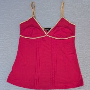 Mango Fuchsia Camisole with Beige Straps